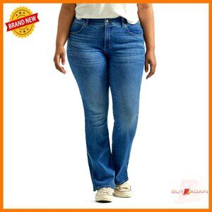 Plus Size Bootcut Jeans with Stretch Denim and Elastic Waistband